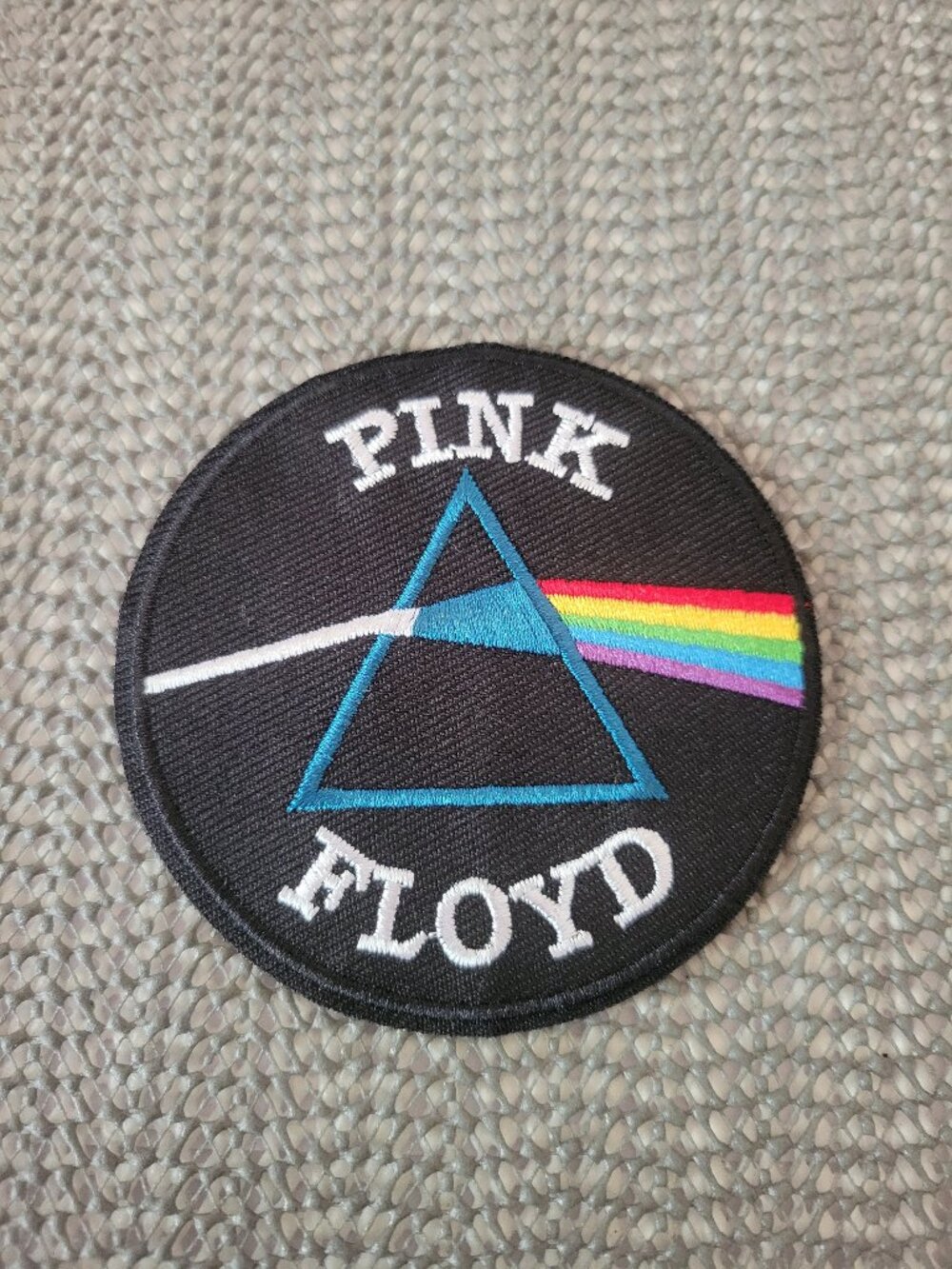 Pink Floyd Dark Side of The Moon Embroidered Round Iron On Patch Band Rock